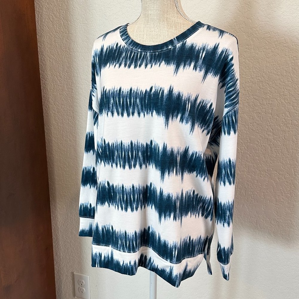 STYLE & CO Stripe French Terry Sweatshirt - Picture 2 of 8